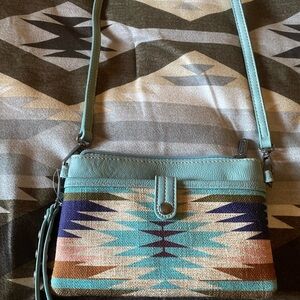 Wrangler Crossbody Bag - Teal and Multicolor